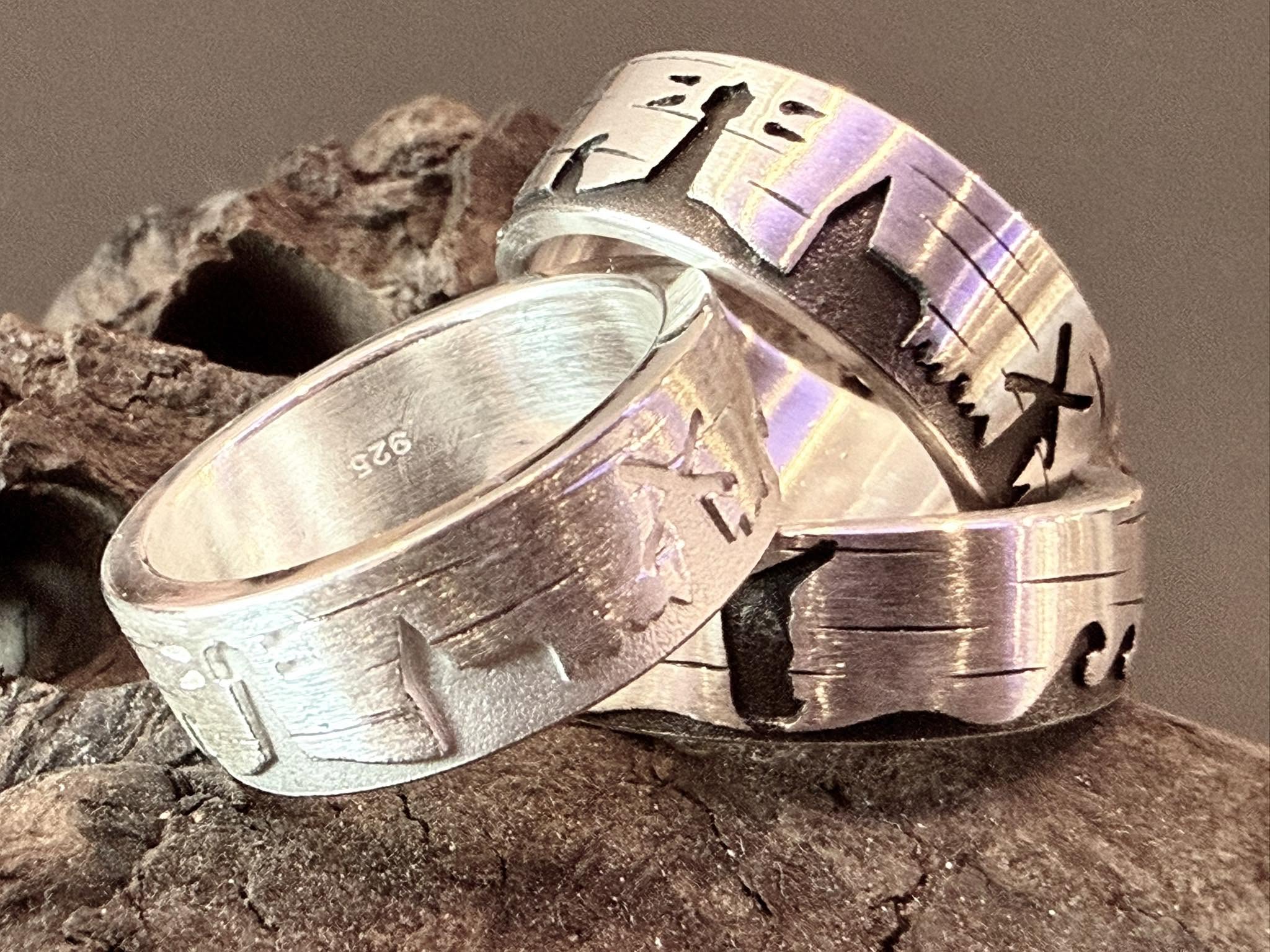 Unisex Ring "Inselmotive", 925er Silber