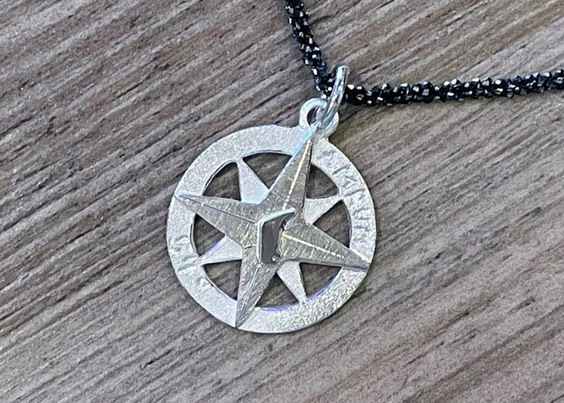 Unisex Anhänger "Windrose", 925er Silber
