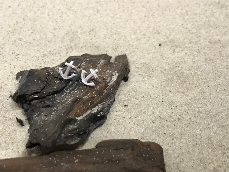 Damen Ohrstecker "Anker", 925er Silber