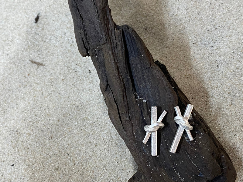 Damen Ohrstecker "Knoten", 925er Silber