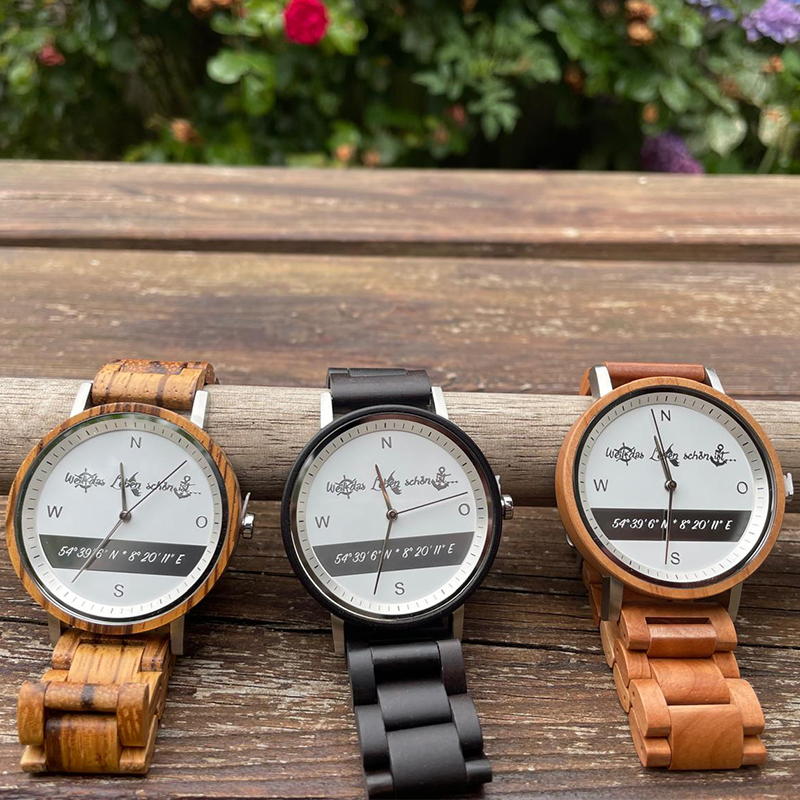 Herren Holzuhren "Weil das Leben schön ist"