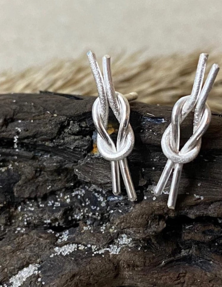 Damen Ohrstecker "Seemannsknoten", 925er Silber