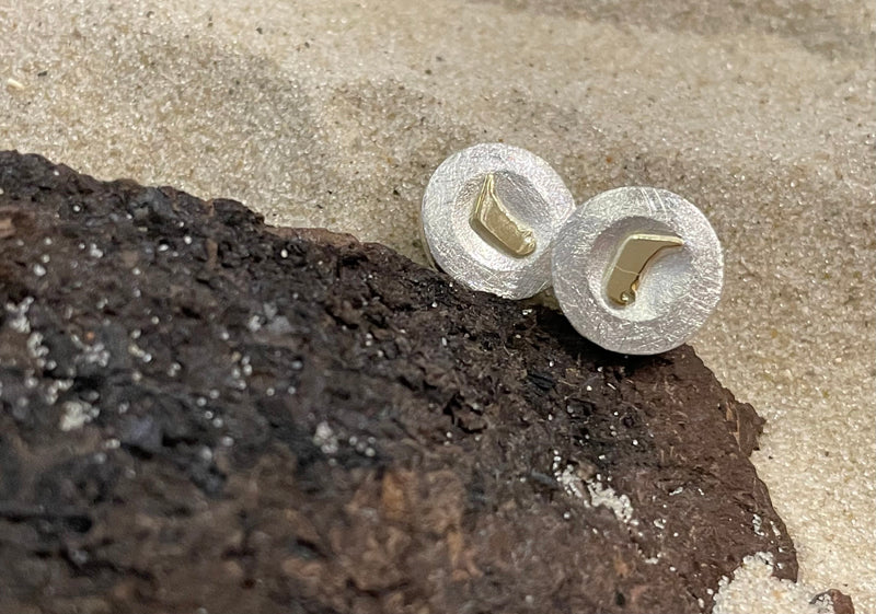 Damen Ohrstecker "Amrum", 925er Silber|750er Gold