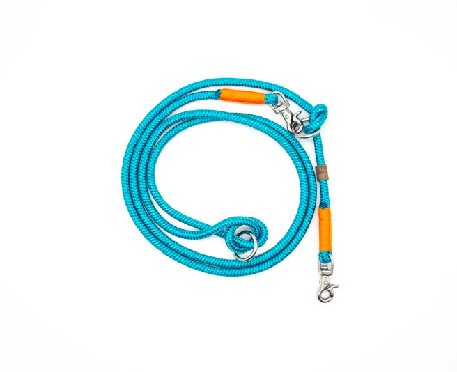 Hundeleine Tauwerk Slim "Petrol-Orange"