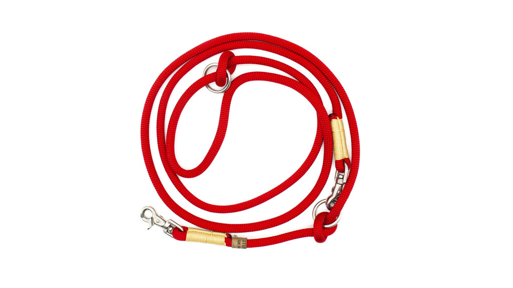 Hundeleine Tauwerk Slim "Rot"